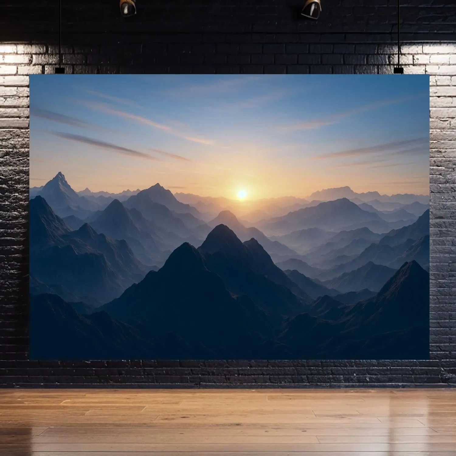 Photography Backdrop Photography Background Aerial View Misty Mountains Sunrise for Photoshoot Portrait Photo Studio Video Prop Birthday Party Booth Decoration 7x5ft