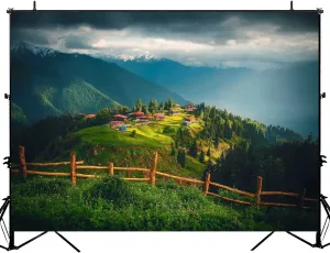 Photography Backdrop Photography Background Landscape View Pokut Plateau Caml hemsin Rize Turkey for Photoshoot Portrait Photo Studio Video Prop Birthday Party Booth Decoration 7x5ft
