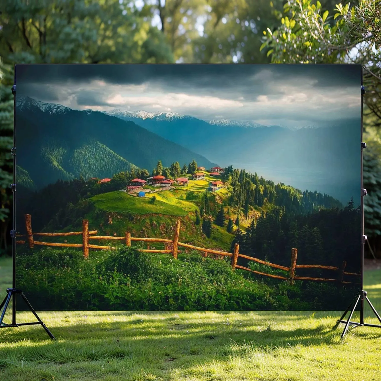 Photography Backdrop Photography Background Landscape View Pokut Plateau Caml hemsin Rize Turkey for Photoshoot Portrait Photo Studio Video Prop Birthday Party Booth Decoration 7x5ft