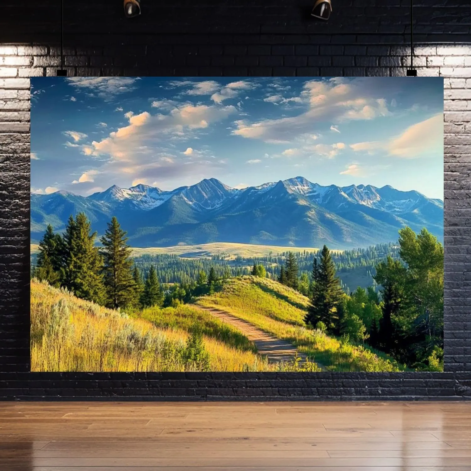 Photography Backdrop Photography Background Stunning Scenic Mountain ranges Nature Area Summertime for Photoshoot Portrait Photo Studio Video Prop Birthday Party Booth Decoration 7x5ft