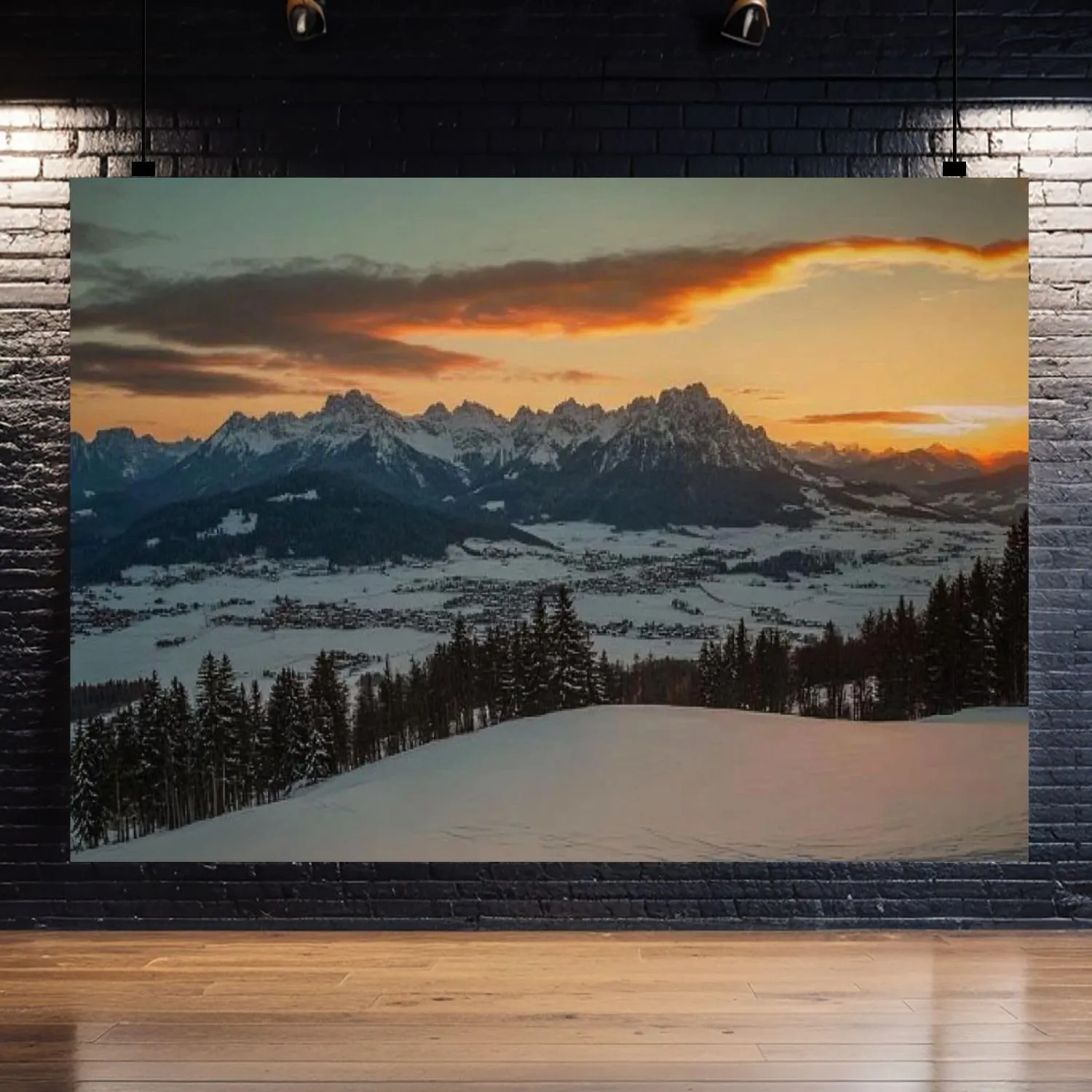 Photography Backdrop Photography Background Sunrise Idyllic Alpine Scenery Wilder Austria Mountains Panorama for Photoshoot Portrait Photo Studio Video Prop Birthday Party Booth Decoration 7x5ft
