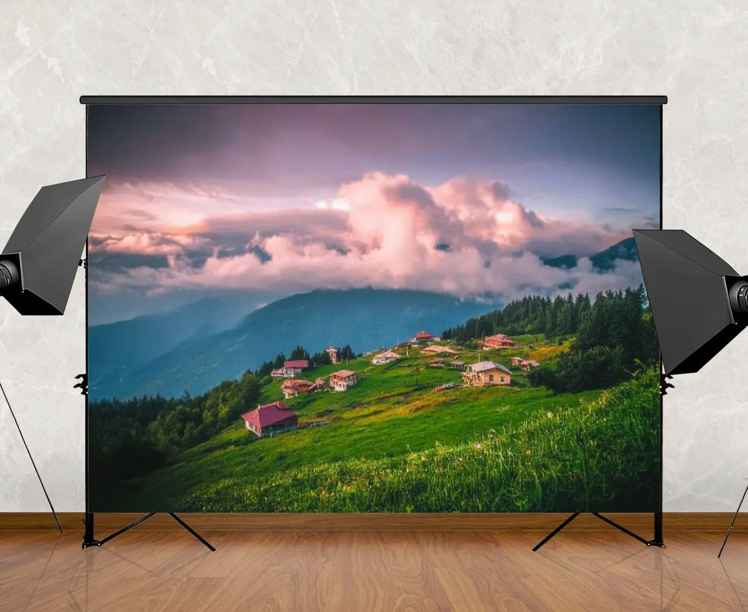 Photography Backdrop Photography Background Sunset View from Pokut Plateau Caml hemsin Blacksea Region Turkey for Photoshoot Portrait Photo Studio Video Prop Birthday Party Booth Decoration 7x5ft