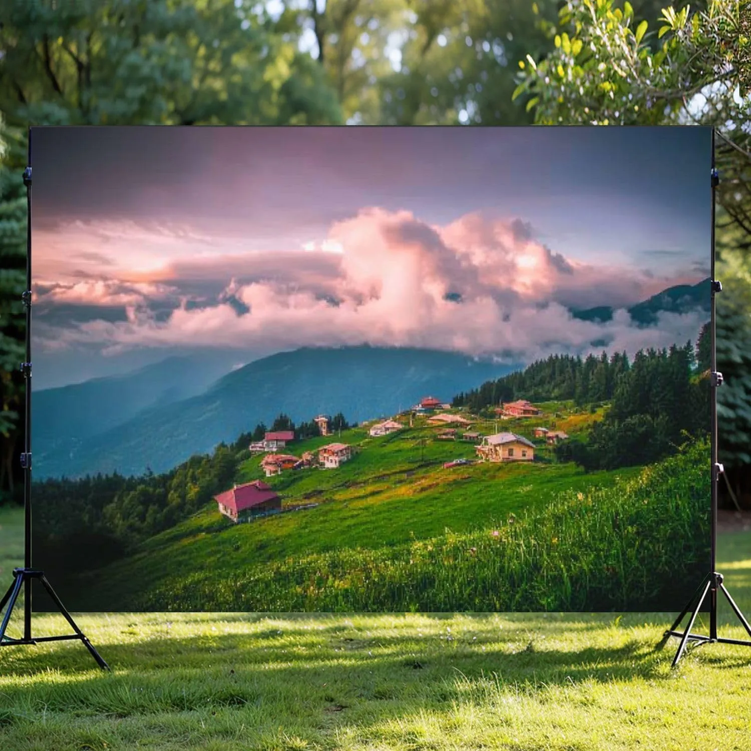 Photography Backdrop Photography Background Sunset View from Pokut Plateau Caml hemsin Blacksea Region Turkey for Photoshoot Portrait Photo Studio Video Prop Birthday Party Booth Decoration 7x5ft