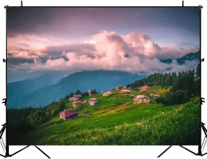 Photography Backdrop Photography Background Sunset View from Pokut Plateau Caml hemsin Blacksea Region Turkey for Photoshoot Portrait Photo Studio Video Prop Birthday Party Booth Decoration 7x5ft