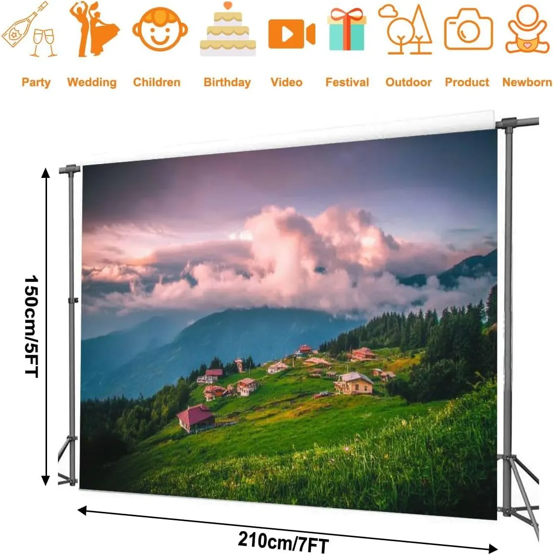 Photography Backdrop Photography Background Sunset View from Pokut Plateau Caml hemsin Blacksea Region Turkey for Photoshoot Portrait Photo Studio Video Prop Birthday Party Booth Decoration 7x5ft