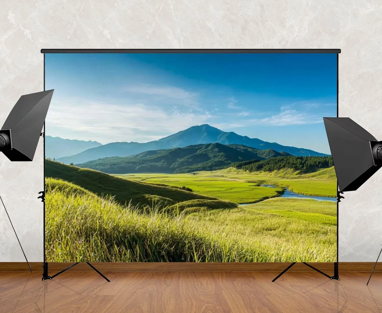 Photography Backdrop Photography Background View Plateau Soni Kougen Japan for Photoshoot Portrait Photo Studio Video Prop Birthday Party Booth Decoration 7x5ft