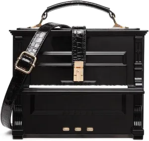 Piano Shaped Purse Handbag Women Box Shaped Party Evening Top Handles Bag Novelty Clutch Crossbody Bag