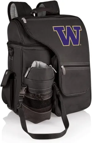 PICNIC TIME NCAA Washington Huskies Turismo Backpack Cooler with Water Bottle Carrier - Soft Cooler Backpack - Travel Cooler Bag