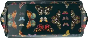 Pimpernel Botanic Garden Harmony Tea Serving Tray (15.1" x 6.5") - Coffee Table Tray with Handles & Butterfly Motif, Sturdy Melamine, Dishwasher Safe - Ideal for Tea & Coffee (Forest Green)