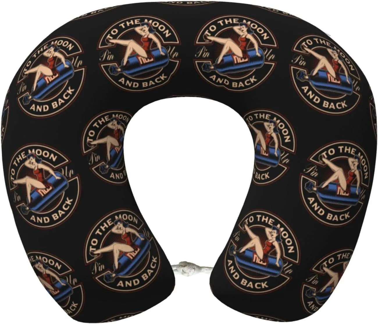 Pin-Up Girl On A Nitrous Oxide Balloon Neck Pillow Memory Foam U-Shaped Travel Neck Pillow for Airplanes Car Home