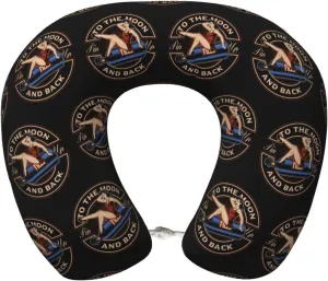 Pin-Up Girl On A Nitrous Oxide Balloon Neck Pillow Memory Foam U-Shaped Travel Neck Pillow for Airplanes Car Home