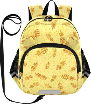 Pineapples Modern Preschool Backpack Fruit Daycare Bookbag School Backpack with Traction Rope for Kids 3-6