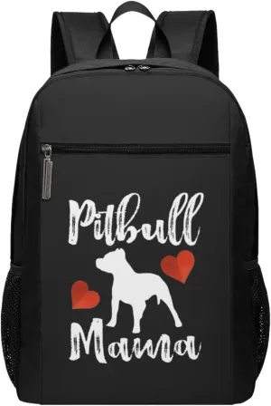 Pitbull Mama Travel Laptop Backpack, Business Anti Theft Slim Sturdy Laptops Backpacks, College Computer Bag Gift for Men & Women Fits 17 Inch Notebook,Black