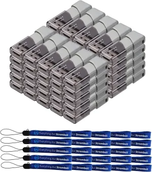 PNY 32GB USB 3.0 Flash Drive Turbo Attache 3 (50 Pack Bulk) Thumb Drives Bundle with (25) Everything But Stromboli Lanyard (P-FD32GTBOP-GE)