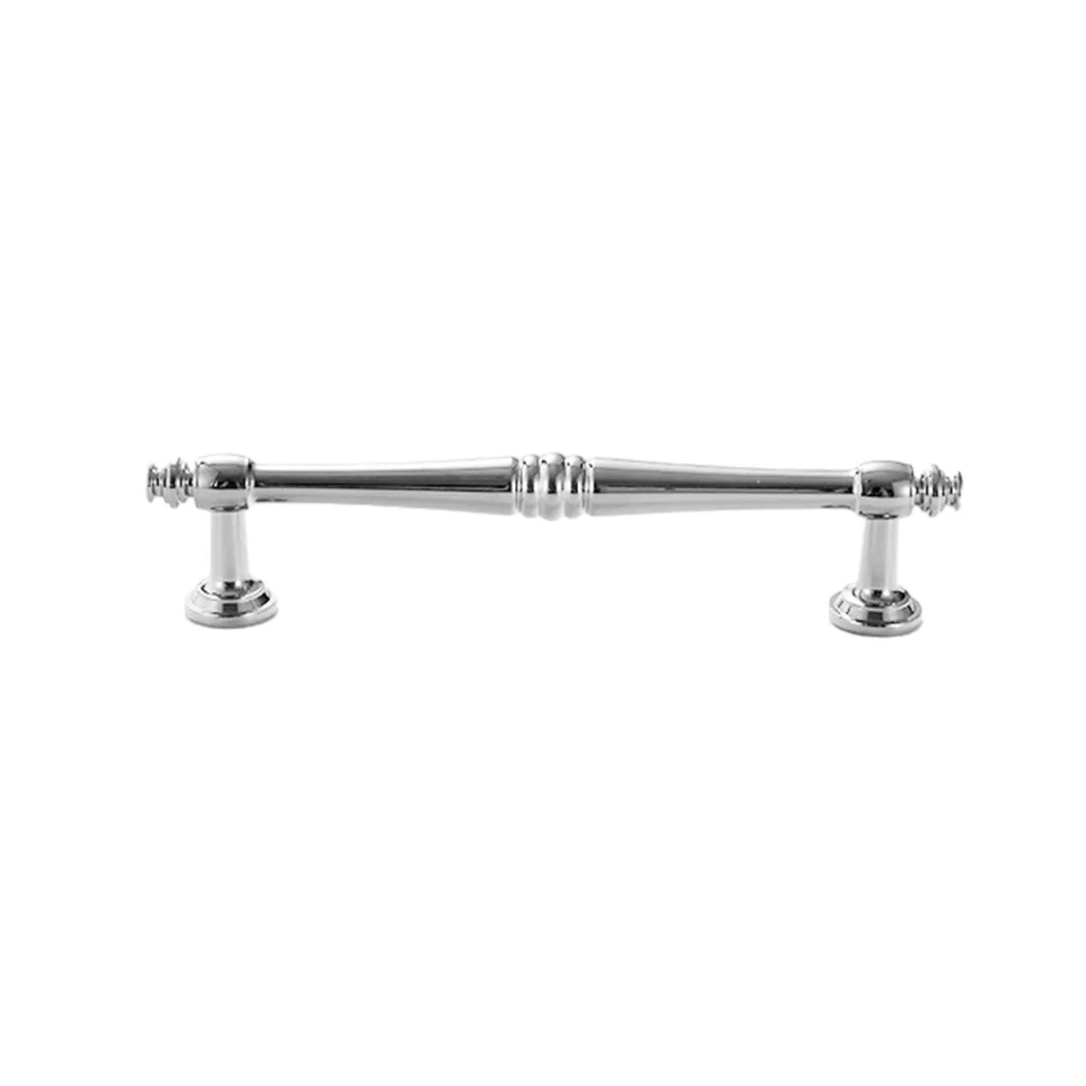 Polished Silver Brass Cabinet Pull Handles – Classic Drawer Handles with Vintage Detailing