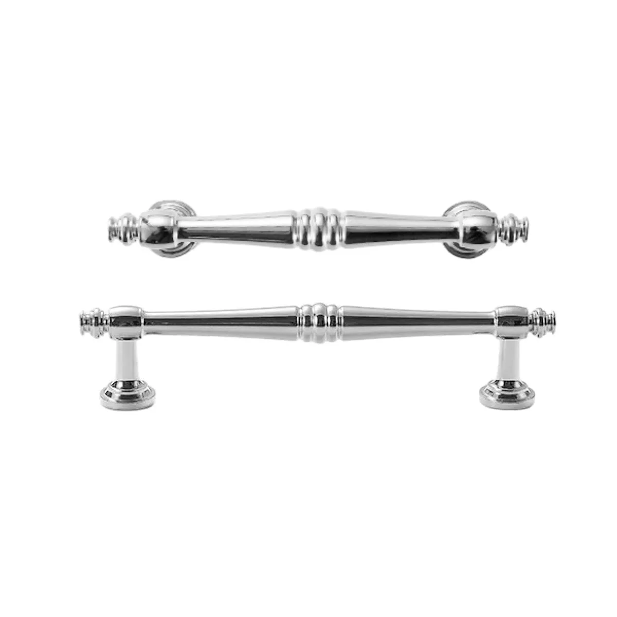 Polished Silver Brass Cabinet Pull Handles – Classic Drawer Handles with Vintage Detailing