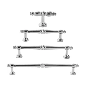 Polished Silver Brass Cabinet Pull Handles – Classic Drawer Handles with Vintage Detailing