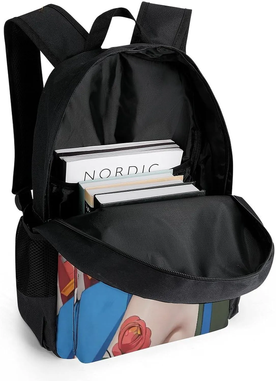 Polyester Daypack Bookbag for Gym Business Bicycle - Large Capacity Multipurpose Anti-Theft Carry On Bag, Japan Anime Cute Aesthetic Woman Warrior Art Travel Hiking Daypack