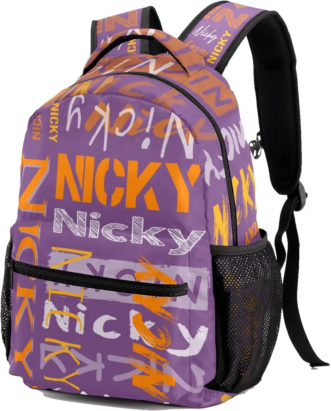 Polyester Personalized School Bookbag with Name Text Waterproof Custom Elementary Backpack Book Bag for Girls Stylish Customize Back Pack Customized Gift for Kids Back to School