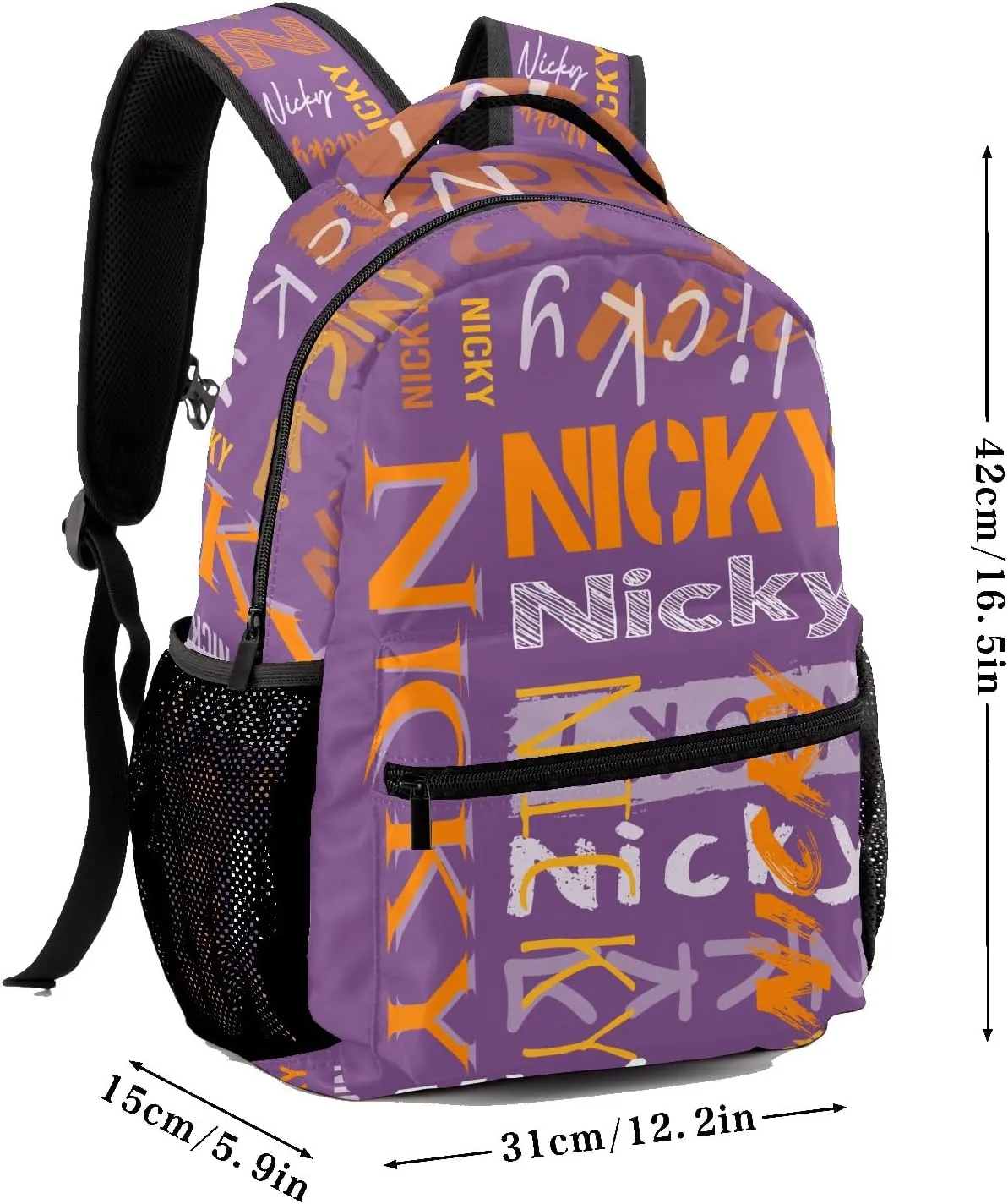 Polyester Personalized School Bookbag with Name Text Waterproof Custom Elementary Backpack Book Bag for Girls Stylish Customize Back Pack Customized Gift for Kids Back to School