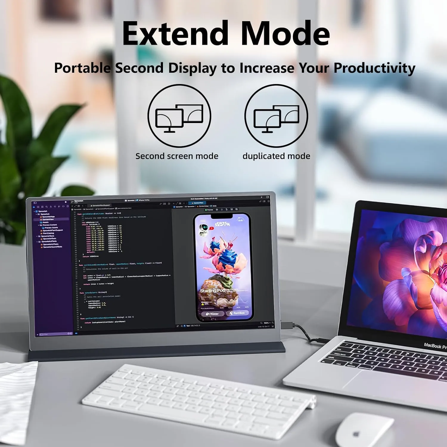 Portable Monitor 15.6 Inch FHD 1080P HDR IPS Travel Monitor with Speakers HDMI Dual USB-C Portable Screen for MacBook Laptop Desktop Surface Xbox PS4 with Cover, VESA Compatible