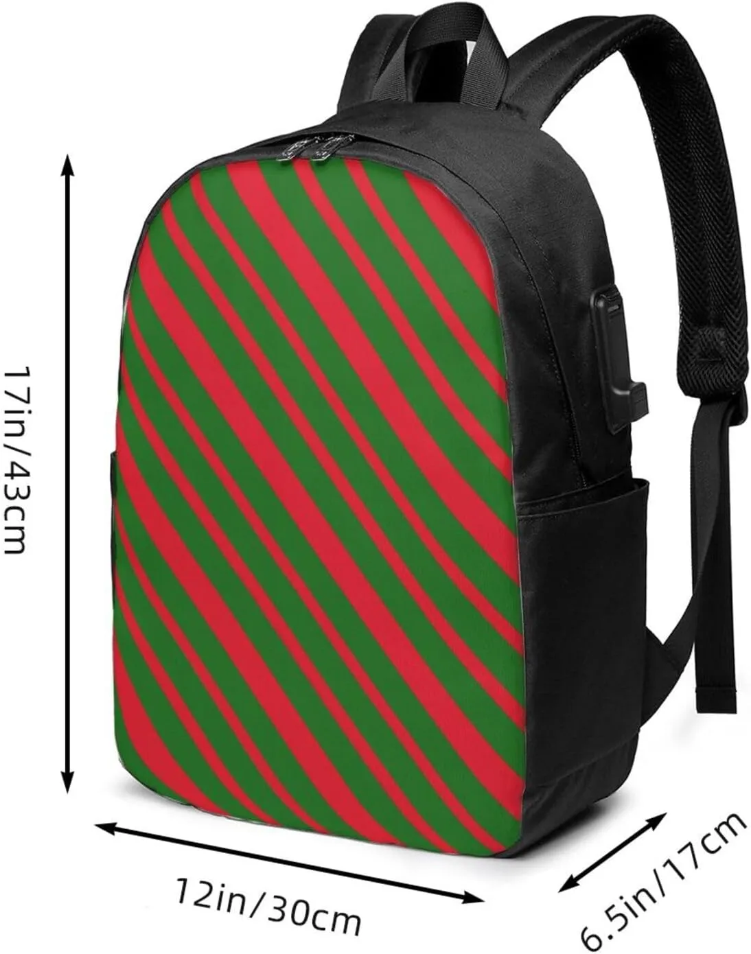 Portugal Portuguese Flag Stripe Laptop Backpacks Travel Backpack Casual Business Daypack Sport Rucksack Computer Bag Fits up to 17 Inch Notebook with USB Port