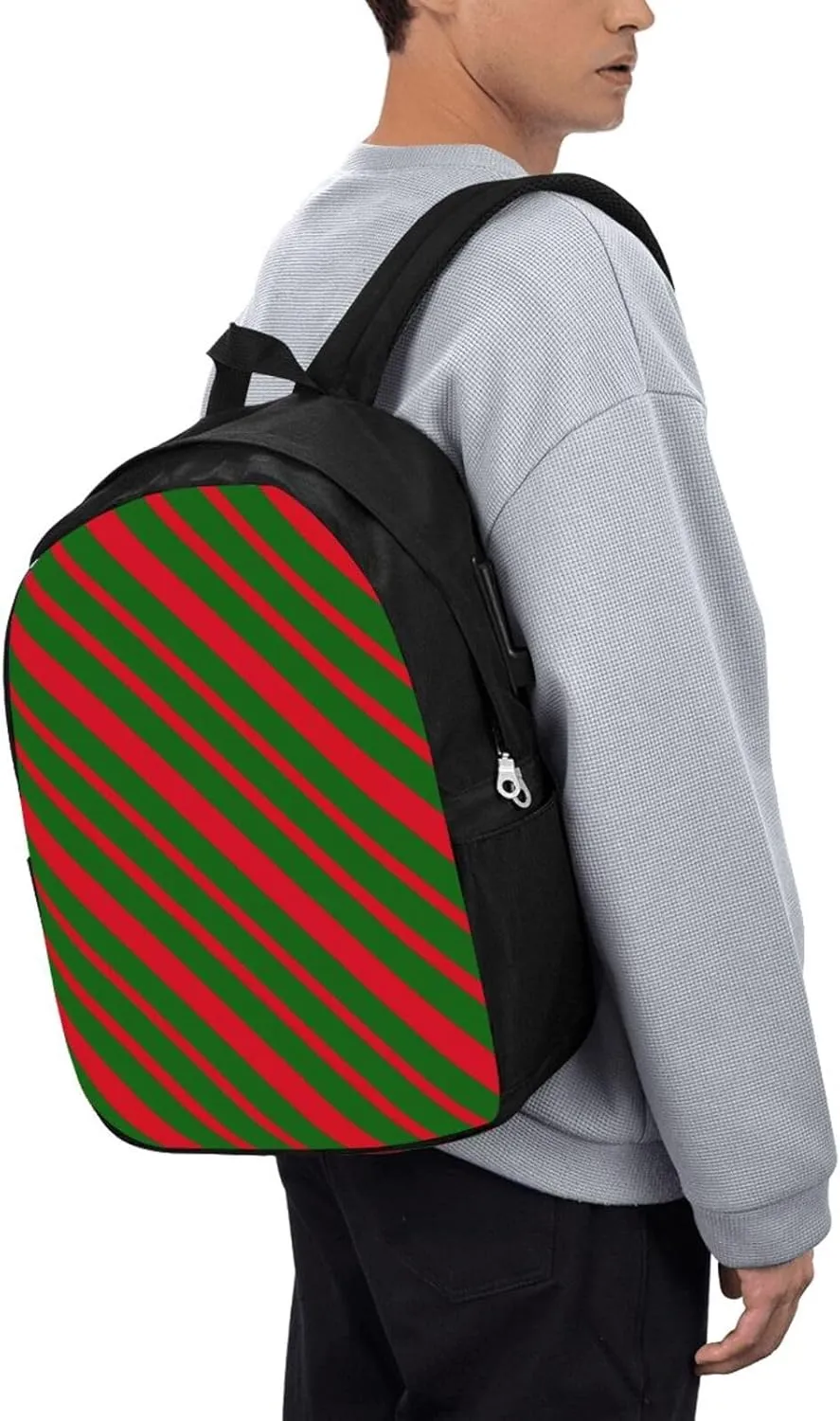 Portugal Portuguese Flag Stripe Laptop Backpacks Travel Backpack Casual Business Daypack Sport Rucksack Computer Bag Fits up to 17 Inch Notebook with USB Port