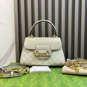 Preloved Gucci 1955 Beige Two-Way Crossbody Bag - Elegant Design