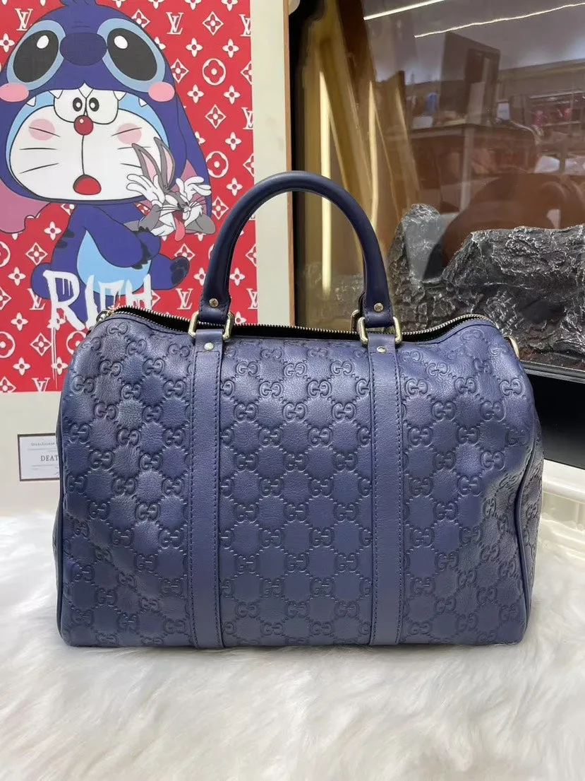 Preloved Gucci Purple Boston Bag - Vintage Leather Shoulder Bag