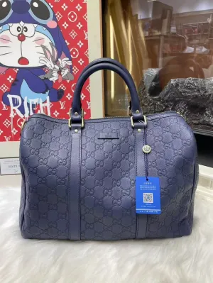 Preloved Gucci Purple Boston Bag - Vintage Leather Shoulder Bag