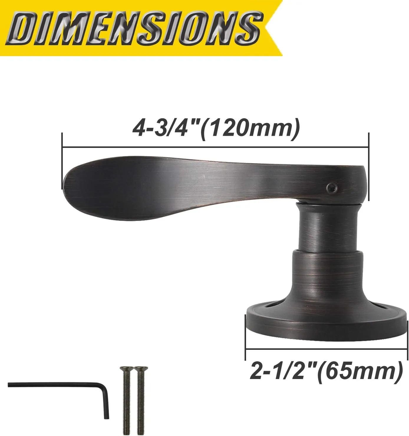 Probrico Half-Dummy Door Levers Wave Style Oil Rubbed Bronze Dummy Door Handles Hardware,Right Handed, 3 Pack