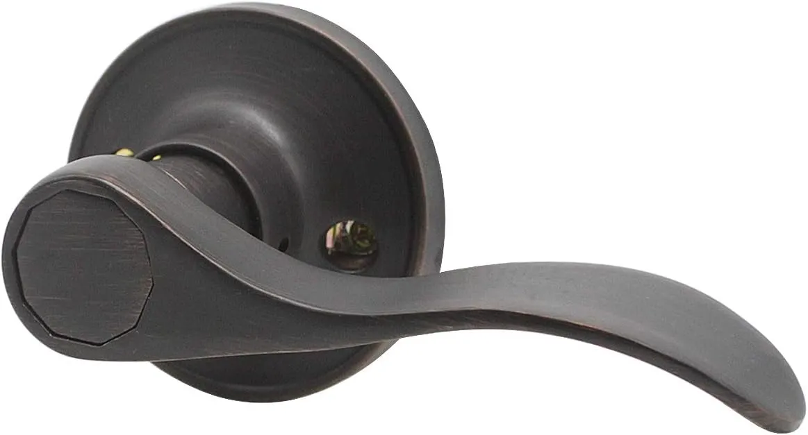 Probrico Half-Dummy Door Levers Wave Style Oil Rubbed Bronze Dummy Door Handles Hardware,Right Handed, 3 Pack