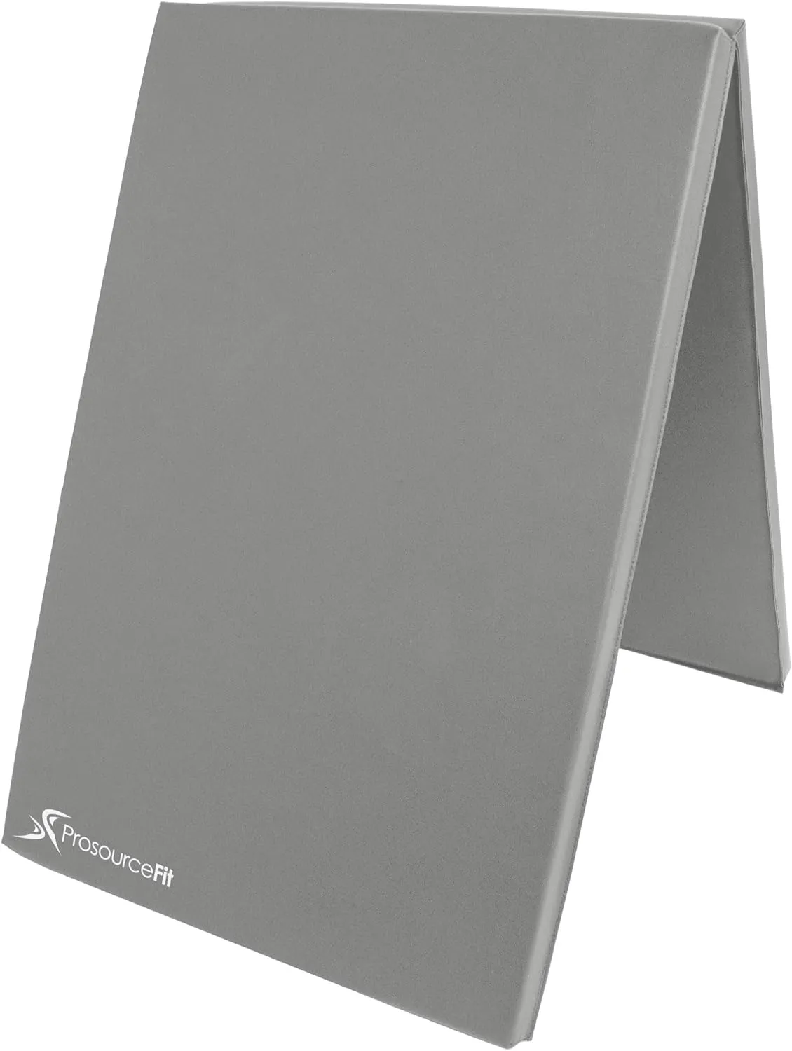 ProsourceFit Bi-Fold Folding Thick Exercise Mat 6’x2’ with Carrying Handles for MMA, Gymnastics Core Workouts, Grey
