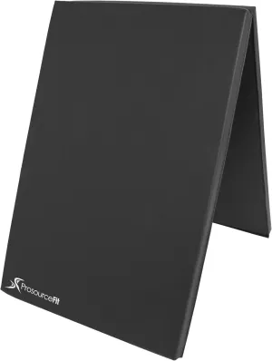 ProsourceFit Bi-Fold Folding Thick Exercise Mat 6’x2’ with Carrying Handles for MMA, Gymnastics Core Workouts