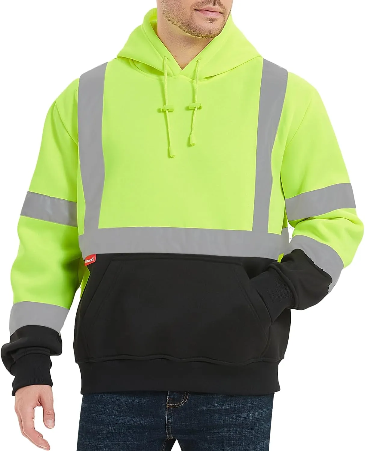 ProtectX Hi Vis Hoodie for Men Women High Visibility Safety Sweatshirt Reflective with Pockets for Construction Work Class 3