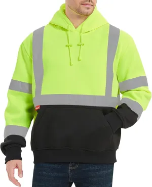 ProtectX Hi Vis Hoodie for Men Women High Visibility Safety Sweatshirt Reflective with Pockets for Construction Work Class 3