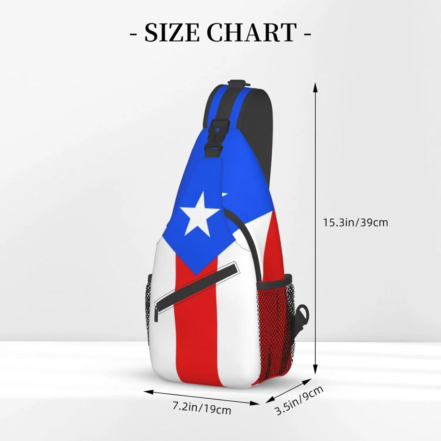 Puerto Rico Flag Sling Bag,Multipurpose Crossbody Backpack Shoulder Chest Bag for Women Men Travel Hiking Daypack