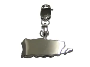 Puerto Rico Map Shape Pendant Zipper Pull Charm