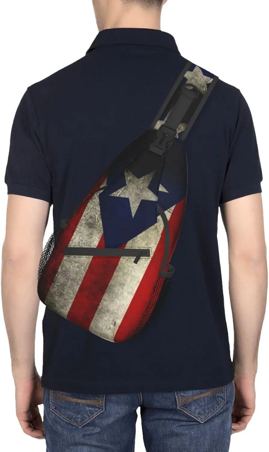 Puerto Rico Sling Bag Puerto Rico Flag Crossbody Chest Daypack Casual Backpack Puerto Shoulder Bag