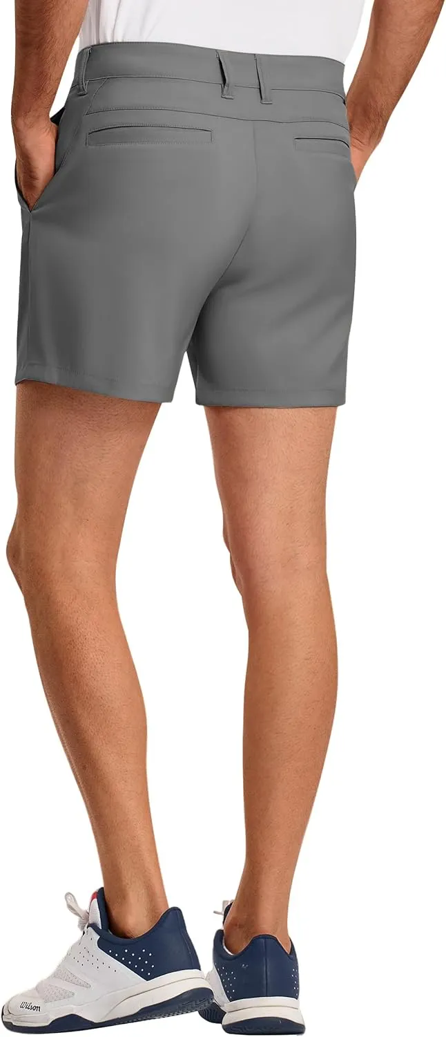 PULI Golf Shorts Men 5 Inch Inseam Relaxed Fit Stretch Dress Lightweight Casual Travel Quick Dry Summer Shorts