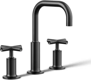 Purist Widespread Bathroom Sink Faucet with Cross Handles, 1.2 gpm Matte Black