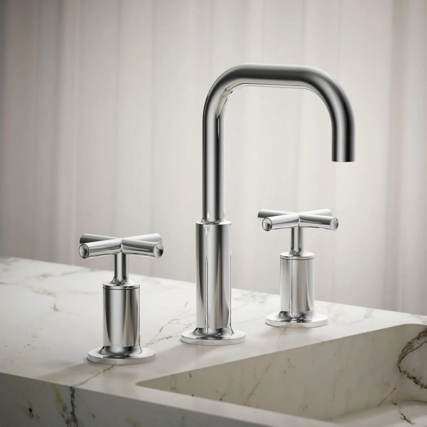 Purist Widespread Bathroom Sink Faucet with Cross Handles, 1.2 gpm