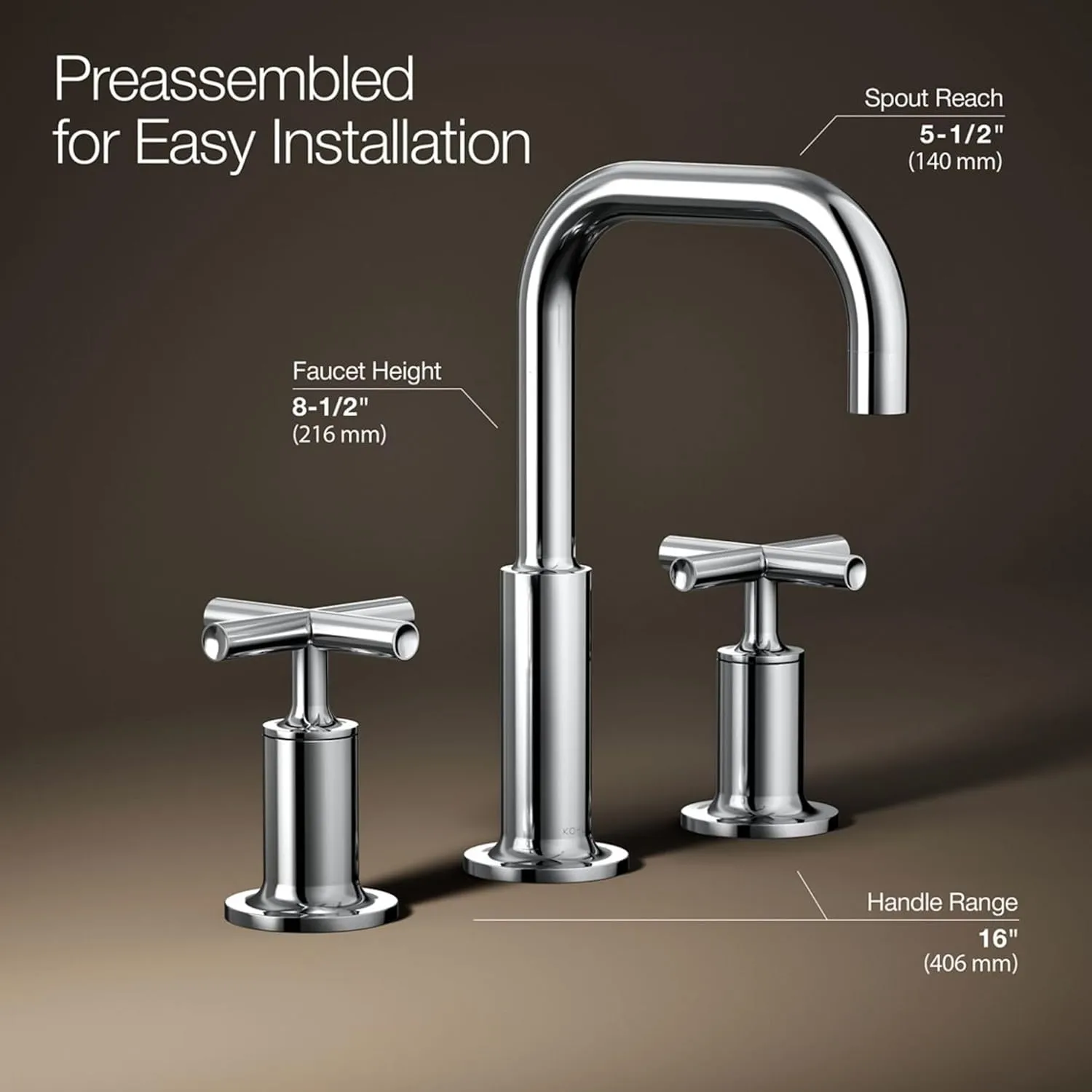 Purist Widespread Bathroom Sink Faucet with Cross Handles, 1.2 gpm