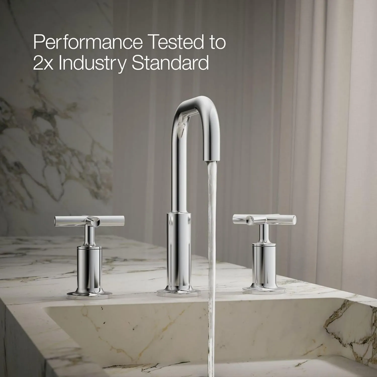 Purist Widespread Bathroom Sink Faucet with Cross Handles, 1.2 gpm
