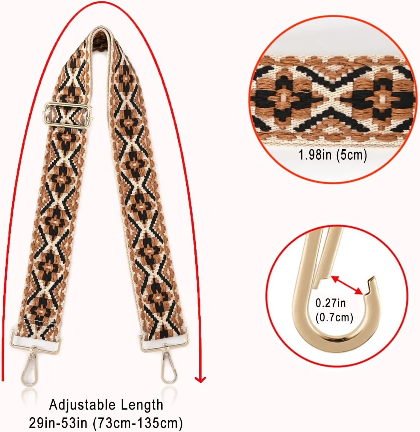 Purse Strap Replacement Crossbody Handbag Shoulder Strap Adjustable