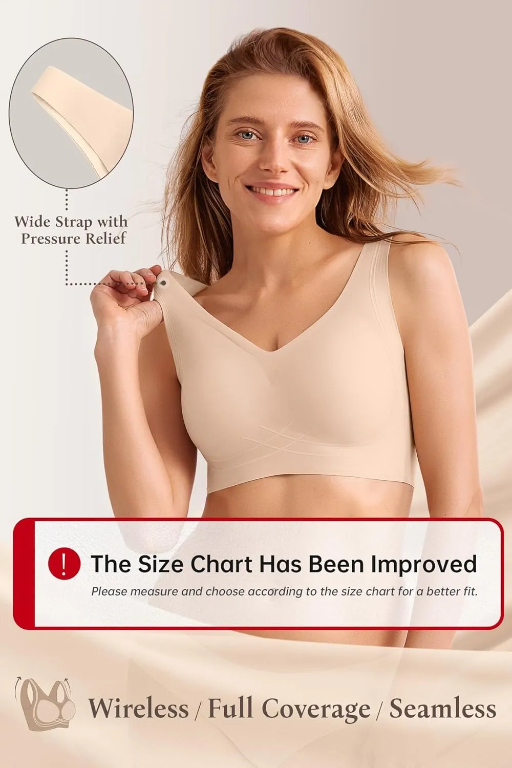 Push Up Bra for Women Wireless Bralettes No Underwire Seamless Tshirt Bras