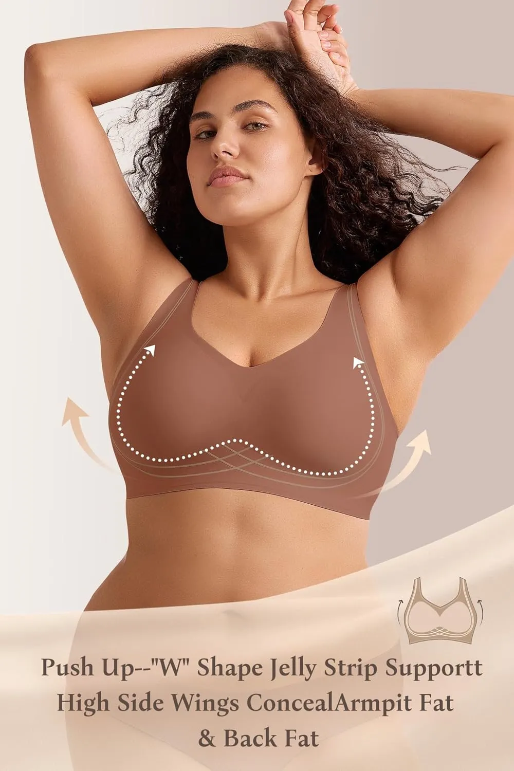 Push Up Bra for Women Wireless Bralettes No Underwire Seamless Tshirt Bras