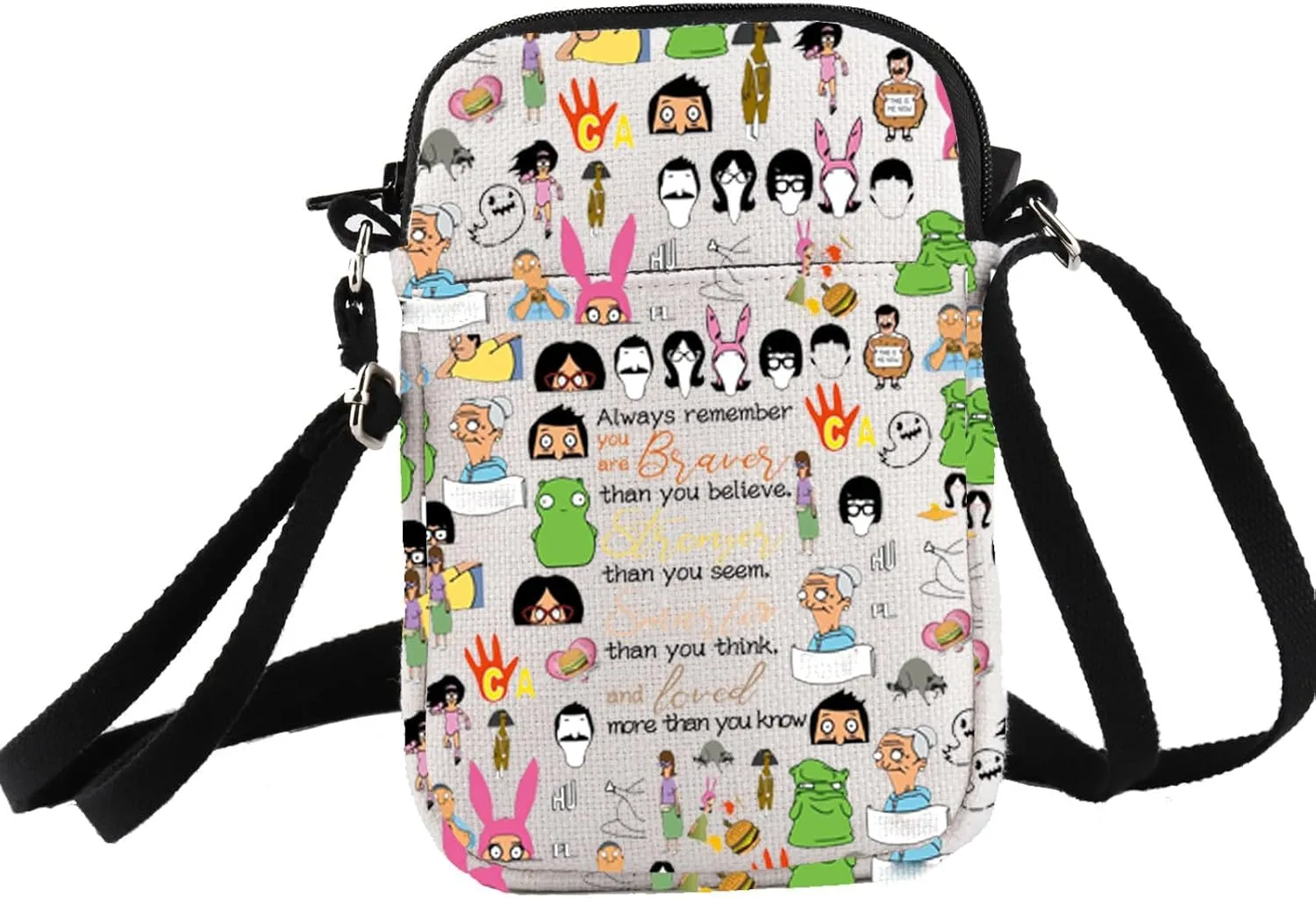 PXTIDY Comedy Cartoon TV Show Merchandise Gifts Belcher Crossbody Bag Burgers Style Gifts For Fans Couple Gifts