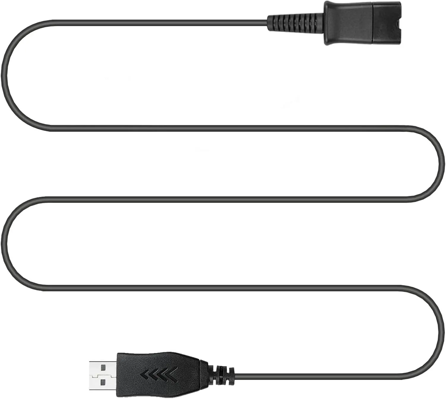 QD Headset Adapter to USB Cable, QD Connector to USB-A Plug Cord for Plantronics Quick Disconnect Wired Headset Compatible with Computer Laptop PC Desktop Mac UC Skype Lync Softphone Windows Linux