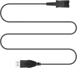 QD Headset Adapter to USB Cable, QD Connector to USB-A Plug Cord for Plantronics Quick Disconnect Wired Headset Compatible with Computer Laptop PC Desktop Mac UC Skype Lync Softphone Windows Linux
